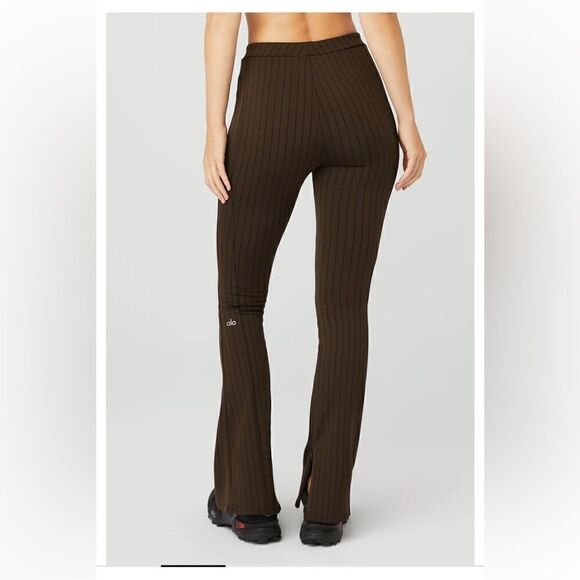 ALO HIGH-WAIST PINSTRIPE ZIP IT FLARE LEGGING - Picture 2 of 6